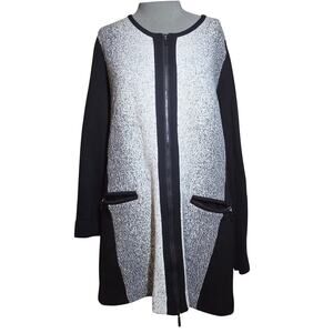 Chicos Full Zip Cotton Blend Sweater Size XL